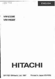 Hitachi VM E 330 E manual. Camera Instructions.